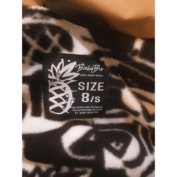 Binky Bro x Quiksilver Powder Club Kids Snow Suit Tan/Black Size 8/S - Picture 7 of 7